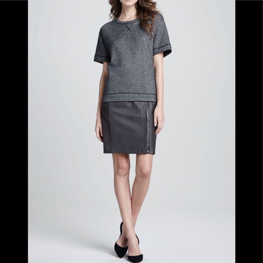 Vince snake embossed lamb leather pencil skirt wrap skirt with full zip 4 $748